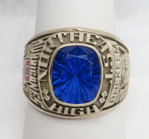 14K SOLID GOLD NORTHWEST HIGH SCHOOL MIAMI MENs CLASS RING SIZE 10.5 - Imagen 1 de 8