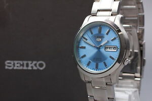 [N MINT in Box] Seiko 5 SNK791 7S26-02J0 Blue Dial Day Date AT Men's Watch JAPAN