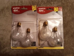 4 Satco 40W Intermediate Brass Base A15 Ceiling Fan Bulbs 2744 - Picture 1 of 2