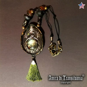 Necklace Pendant Cabochon Goth Jewelry Dragon & Dungeons Medieval Castle Gothic - Picture 1 of 24