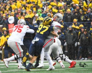 Aidan Hutchinson Football Signed 8X10 Photo Rp Michigan Wolverines Sack Machine - Picture 1 of 1