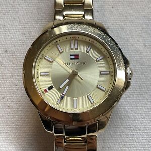 TOMMY HILFIGER Gold Tone Stainless Steel Mens Watch New Battery TH238.3.34.1564