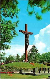 Santuario Católico Crucifijo Más Grande Jesús Cruz Río Indio MICHIGAN POSTAL D12 - Imagen 1 de 2