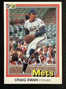 CRAIG SWAN NEW YORK METS SIGNED 1981 Donruss CARD #155 - Picture 1 of 3
