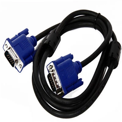 VGA MALE TO MALE CABLE SVGA 15 PIN PC MONITOR TV LCD PLASMA LED LEAD 0.5m - 5m - Image 1 of 4