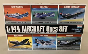 ARII 1/144 Aircraft 6pc WWII Model Kits P51 FW-190 Hurricane Cobra Helldiver etc - Picture 1 of 3
