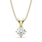 1/10ct I1/HI Natural Diamond 9K Yellow Gold Solitaire Diamond Pendant Necklace