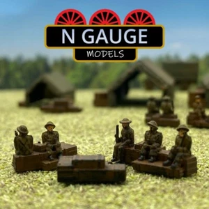 PAINTED -1:148 N Scale Gauge WW2 Army Figures Pack (Soldier WW1 People 1:160) - Picture 1 of 2