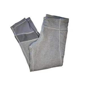 Athleta Girl Refuel Mesh Capri Leggings Size L/12 Gray Stretch Skinny Pants - Picture 1 of 12