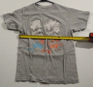 Boy's Vintage 20th Century Bart & Lisa Simpson Skeleton T-Shit, Gray, Size S - Picture 1 of 6