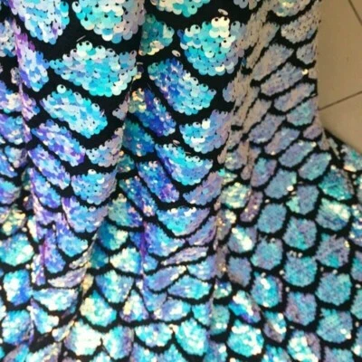 Sequins Fabric Fancy Shiny Bling Material Scales Mermaid Costume 100*125CM Craft - Image 1 of 4