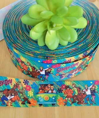 Cinta de grosgrain de 7/8 y 1,5" (1 YD) Scooby-Doo peluda Velma Fred Daphne Foto 1 de 3