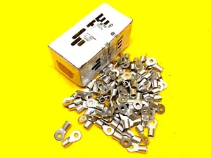 (100) TE CONNECTIVITY 33469 SOLISTRAND RING TERMINAL CONNECTOR 4 AWG 1/4" STUD - Picture 1 of 8