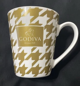 Taza de café Godiva 2015 chocolate Bélgica - taza de té dorada y blanca taza con mango - Imagen 1 de 4