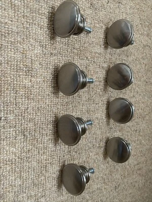Brushed Metal Drawer Pull X 8 - Used Briefly 3.5cm X 2.5cm - Image 1 of 4