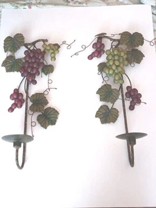 Set of Two Vintage Italian Wrought Iron Candle Sconces - Picture 1 of 5