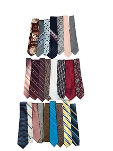 Vintage Ties Silk Cotton Wool Polyester 70’s Wembley Lot Of 24 Props Dior Oscar - Picture 1 of 12