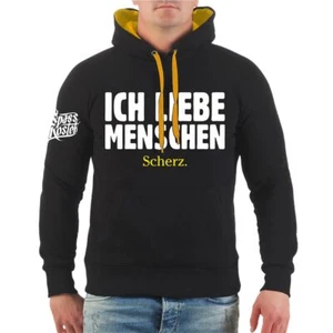 Kapuzenpullover Ich liebe Menschen. SCHERZ Hoodie lustige Sprüche Geschenk Fun - Bild 1 von 6