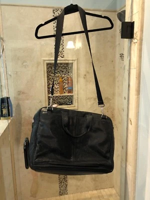 Maletín de cuero negro Johnston Murphy Bolso Comptuer Foto 1 de 4