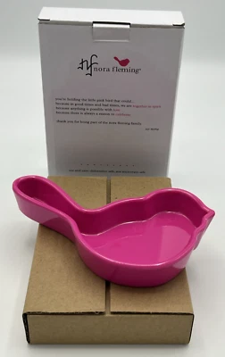 Nora Fleming Retired NF01 Melamine Pink Bird Dish Original Box - Image 1 of 4