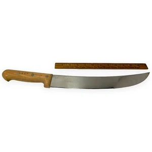 Cuchillo de chef curvo vintage A&P DEXTER 32G12 con hoja de 12" cocina barrida en EE. UU. - Imagen 1 de 10