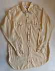 Vtg 1950S Mens Army Brushed Cotton Flannelette Shirt