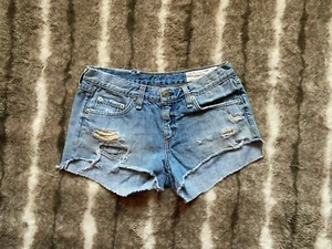 Rag & Bone Cut-off Distressed Denim Shorts in Blue Gunner Size 24 - Bild 1 von 4