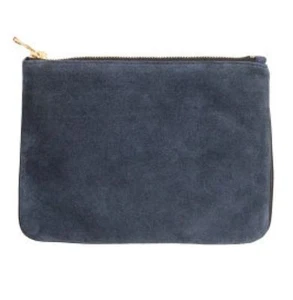 Balmain X H&M Zippered Navy Suede Clutch SOLD out - Picture 1 of 2