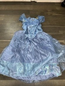 Disney Cinderella Blue Dress Child Deluxe Halloween Costume Dress Up 7-8 - Picture 1 of 5