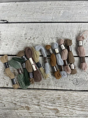 lot 12 Colbert DMC Laine (7) Pullskein (4) Bucilla (1) Needlepoint Wool - Image 1 of 4