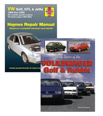 Thirty Years Volkswagen Golf Rabbit GTI Jetta 1999-2005 Haynes Manual 2 Book Set - Image 1 of 3