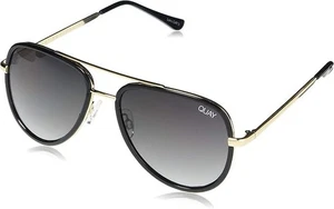 Gafas de sol QUAY unisex todo en mini RX QT-000607 negras y doradas/gradadas al humo - Imagen 1 de 3