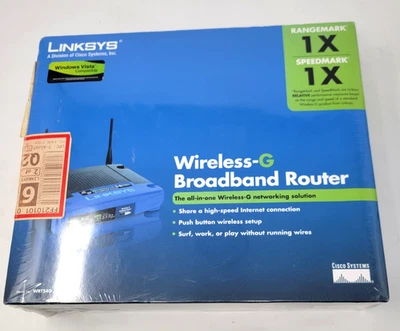 Linksys WRT54G Wireless-G Broadband 54 Mbps 4 PORT 802.11g Router NEW SEALED - Image 1 of 4