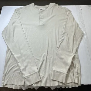 Levis Hanley Pullover Men’s Long Sleeve Tshirt Half Button Ivory Large #0792 - Picture 1 of 14