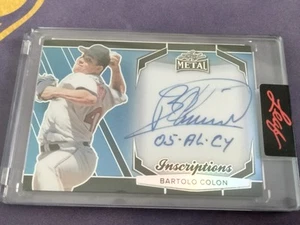 Bartolo Colon 2024 Leaf Metal Inscriptions "05 AL CY" Autograph/100 Auto Encased - Picture 1 of 3