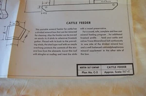 22” x 16 3/4” Morton Salt Company Cattle Feeder Construction Building Plan #C-2 - Picture 1 of 5