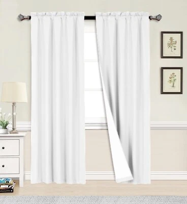 1 JUEGO PANEL CORTINA VENTANA SÓLIDA FORRADO ESPUMA RESPALDO LUZ BLOQUEO 84 Foto 1 de 2