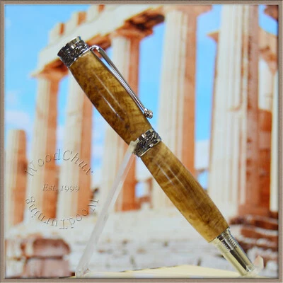 Pluma de escritura hecha a mano bolígrafo fuente negro fresno burl madera bolígrafos VIDEO 1554a Foto 1 de 4