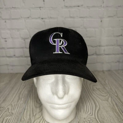 Colorado Rockies Vtg 2001 Logo Snapback Hat Black w/Todd Helton Pin SGA MLB - Image 1 of 4