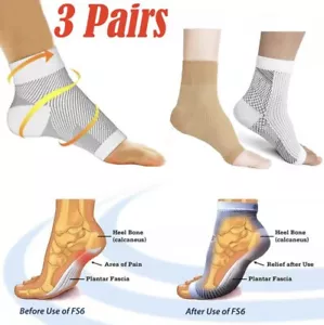Compression Socks for Men/Women - Anti Fatigue Foot Sleeve with 3-Level Support - Picture 1 of 14