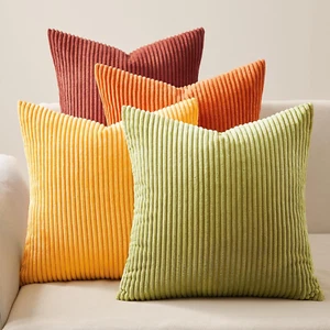 Fall Burnt Orange Decorative Throw Pillows Covers 18X18 Inch Set of 4,Yellow Gre - Picture 1 of 12