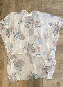 Joyfolie Mia Joy Girls Kimono Oversized Pink Floral Duster Size Youth Small - Picture 1 of 10