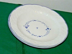 Bernardaud Limoges Vannerie Hortense Soup Bowls (2) Blue design & trim - Picture 1 of 2