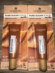 (Lot of 2) L'Oreal Paris Pure - Sugar Scrub Mini Smooth & Glow Face & Lips - Picture 1 of 1