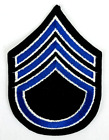 Staff Sergeant Blue White Black Patch 4 7/8"x3 3/8" Chevron Stripes Patches