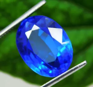 Gemma sfusa taglio ovale tanzanite blu naturale Tanzania certificata 17,81 ct - Foto 1 di 7