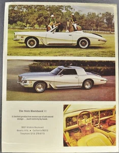 1975-1976 Stutz Blackhawk VI Custom Car Sales Brochure Sheet Original - Picture 1 of 4