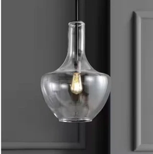 JONATHAN Y Watts 13.25 in. 1-Light Oil Rubbed Bronze/Clear LED Pendant - Picture 1 of 7
