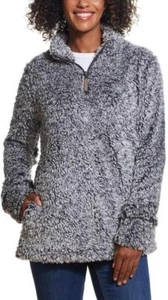 Neu mit Etikett wetterfester Vintage Damen Pullover Sherpa Viertelreißverschluss Medium - Bild 1 von 7