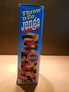 Jenga Throw N Go Wood Tower Vintage Milton Bradley Stack ROLL THE DIE - Picture 1 of 7